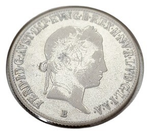 Zdjęcie oferty: 20 Kreuzer 1845 B - FERDYNAND V - SREBRO