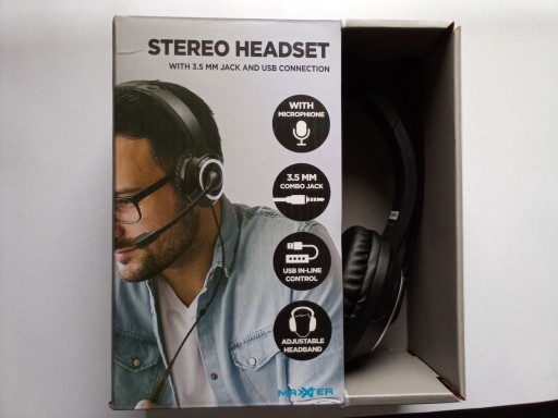 Zdjęcie oferty: Zestaw słuchawkowy MAXXTER. Słuchawki, mikrofon, USB.