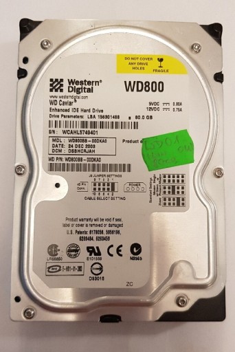 Zdjęcie oferty: Dysk Twardy HDD IDE ATA Western Digital WD 80 GB