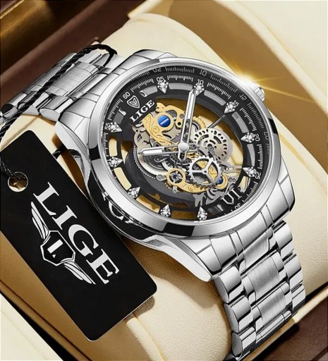 Zdjęcie oferty: Nowy męski zegarek Lige srebrny