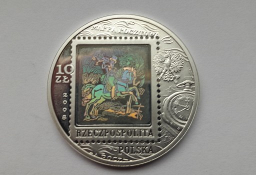 Zdjęcie oferty: Moneta 10 zł 450 lat Poczty Polskiej srebro 2008