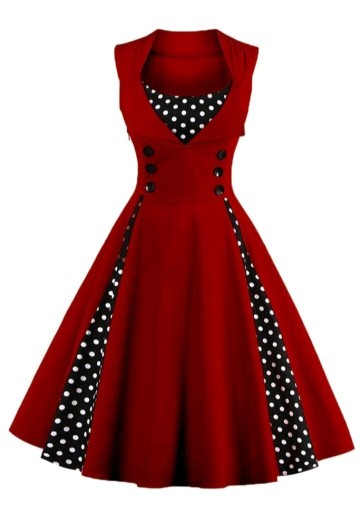 Zdjęcie oferty: Axoe sukienka w kropki w stylu Hepburn rozm.M