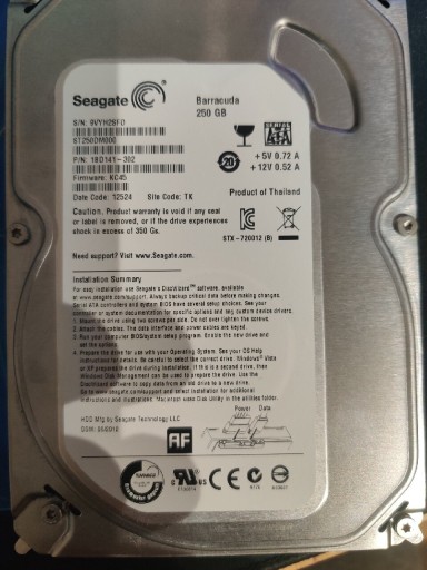Zdjęcie oferty: Seagate barracuda 250GB 7200rpm 3,5"