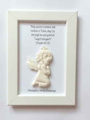 Zdjęcie oferty: Ramka z aniołem i modlitwą dla dziewczynki,komunia