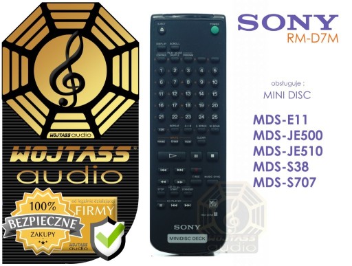 Zdjęcie oferty: ORYGINALNY pilot SONY RM-D7M MiniDisc MD Mini dysk