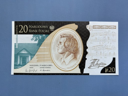 Zdjęcie oferty: Banknot 20 zł 2009 Fryderyk Chopin