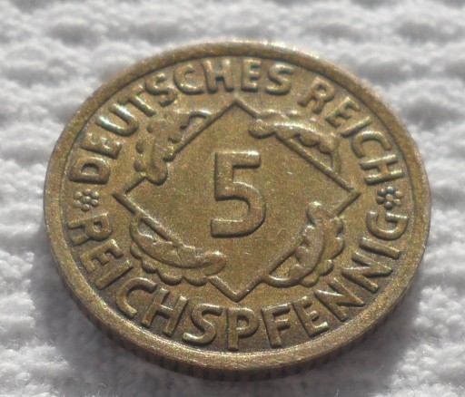 Zdjęcie oferty: 5 reich fenigów reichspfennig 1925 E Muldenhütten