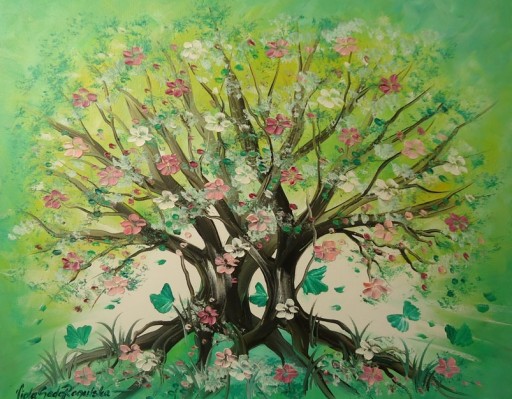Zdjęcie oferty: Magiczne Drzewo Obfitości olej pł 40x50 Viola Sado