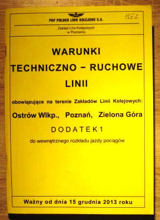 Zdjęcie oferty: DODATEK 1  WARUNKI TECHNICZNO – RUCHOWE LINII NA T