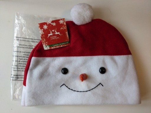 Zdjęcie oferty: Zabawna czapka z głową bałwana świąteczna