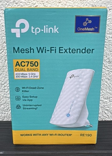 Zdjęcie oferty: Wzmacniacz sygnału Wi-Fi Tp-link AC750 Wi-Fi Range Extender RE190, NOWY