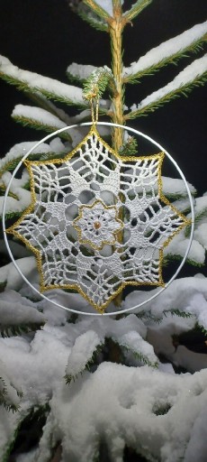 Zdjęcie oferty: Snowflake Mandala 25cm łapacz snów szydełko
