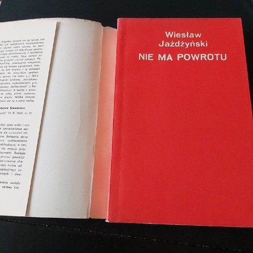 Zdjęcie oferty: Nie Ma Powrotu-Wiesław Jażdżyński wyd.II-1971r.