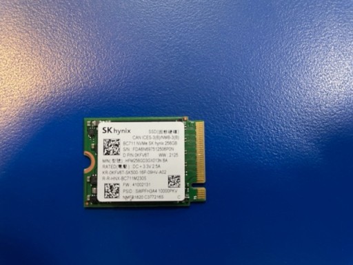 Zdjęcie oferty: Dysk SSD M.2 NVMe 2230 SK Hynix BC711 256GB PCIe 