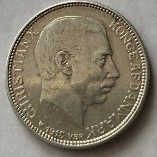 Zdjęcie oferty: Dania 1 korona, 1915 r srebro