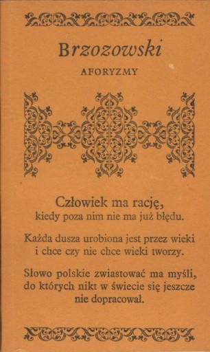 Zdjęcie oferty: Stanisław Brzozowski. Aforyzmy