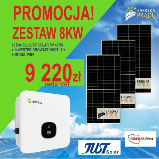 Zdjęcie oferty: Zestaw 8,2 kW Panele fotowoltaiczne Panel 