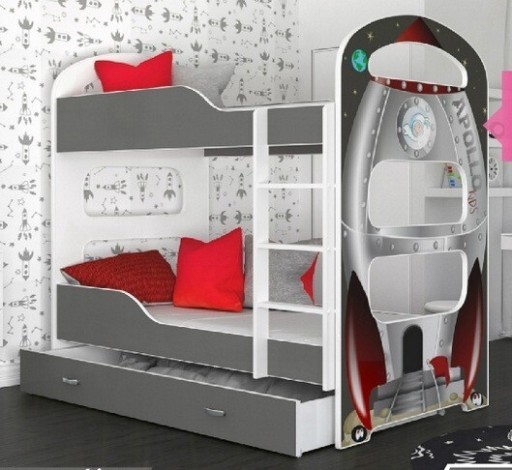 Zdjęcie oferty: Łóżko piętrowe 167x87x155 z dwoma materacami