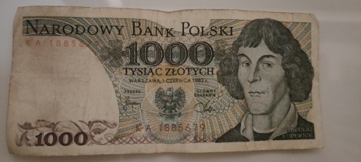 Zdjęcie oferty: Banknot 1000 zł. 1982 r. 