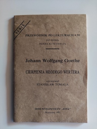 Zdjęcie oferty: Wolfgang Goethe - Cierpienia Młodego Wertera