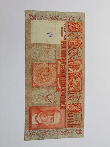 Zdjęcie oferty: Banknot 25 guldenów Holandia 