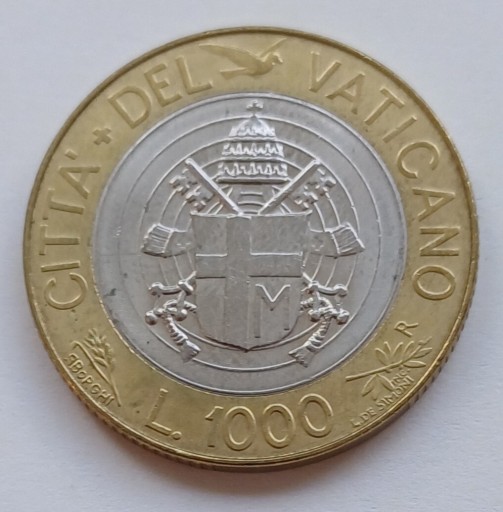 Zdjęcie oferty: Watykan - Jan Paweł II - 1000 lirów - 1998r.