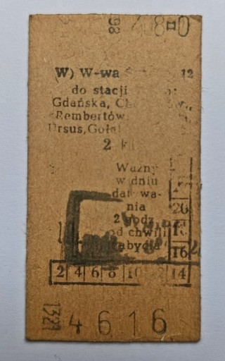 Zdjęcie oferty: BILET PKP / PKS kartonikowy WARSZAWA XX wiek