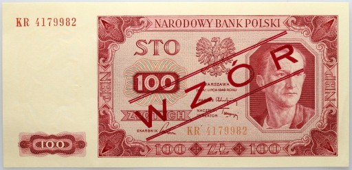 Zdjęcie oferty: 100 złotych 1948 wzór unc