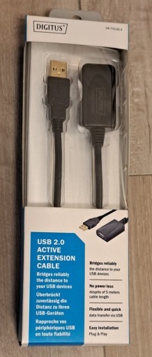 Zdjęcie oferty: Przedłużacz USB Digitus DA-70130-4 czarny 5m