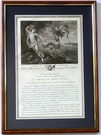 Zdjęcie oferty: Tycjan - Perseusz i Andromeda miedzioryt 1786