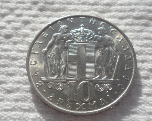 Zdjęcie oferty: Grecja Król Konstantyn II 10 drachm 1968 Ładne