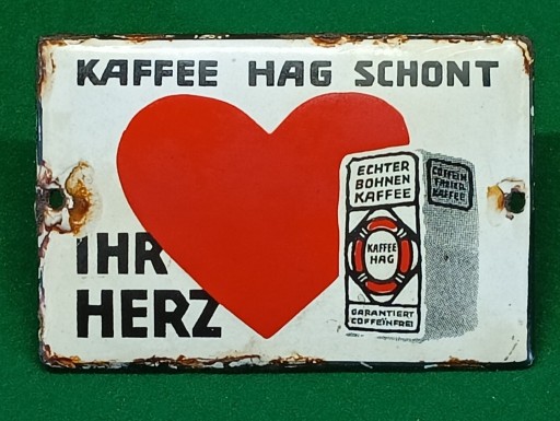 Zdjęcie oferty: Tablica szyld drzwiowy emaliowany Kaffee HAG (14)