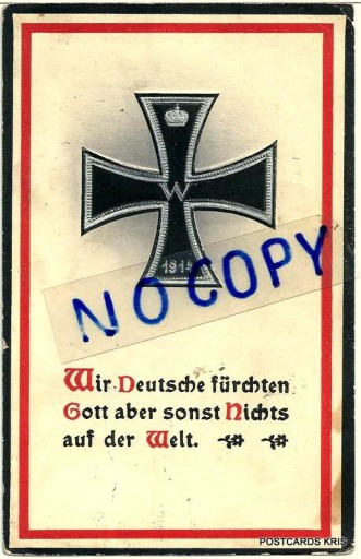Zdjęcie oferty: Krzyż Żelazny 1914 -Litografia -Tłoczenia - Tekst 