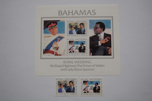 Zdjęcie oferty: Bahamy Mi 480-81+bl.33** ślub księ. Karola i Diany