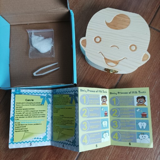 Zdjęcie oferty: Drewniane pudełko na zęby mleczne chłopiec 