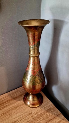 Zdjęcie oferty: Piękny mosiężny wazon orientalny indyjski 34 cm