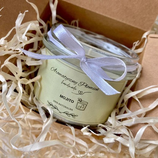 Zdjęcie oferty: NATURALNA świeca SOJOWA handmade o zapachu MOJITO idealna na PREZENT 