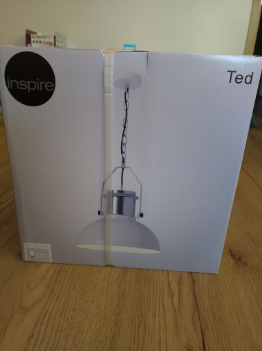Zdjęcie oferty: Lampa wisząca TED inspire kremowa długość max 106 cz szerokość klosza 38