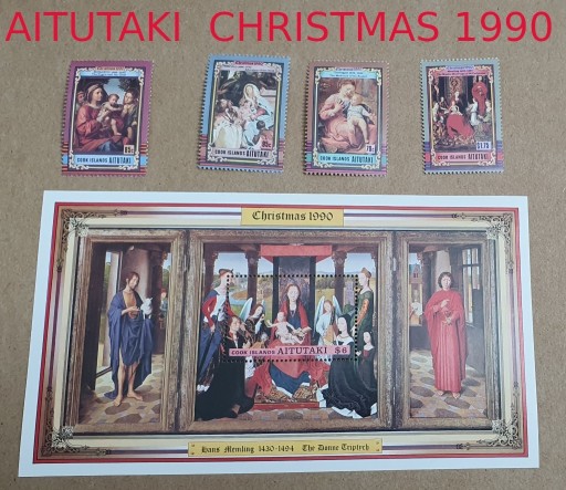 Zdjęcie oferty: AITUTAKI Boże Narodzenie 1990 blok + znaczki