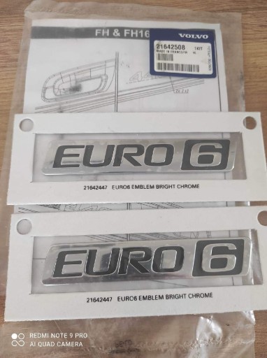 Zdjęcie oferty: Sprzedam emblemat chromowany euro6 volvo