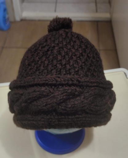 Zdjęcie oferty: czapka zimowa wełniana brązowa handmade ręcznie