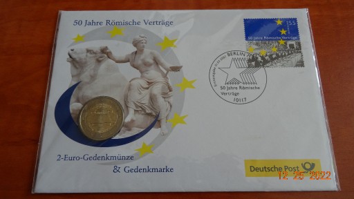 Zdjęcie oferty: Niemcy 2 euro 2007 - koperta numizmatyczna