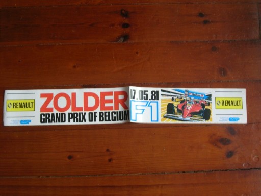 Zdjęcie oferty: Naklejka Grand Prix of Belgium ZOLDER 17.05.1981r.