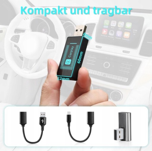 Zdjęcie oferty: Bezprzewodowy adapter Carplay do iPhone'a iOS 9+ i nowsze Plug & Play