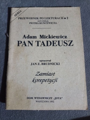 Zdjęcie oferty: Przewodnik po lekturach - Mickiewicz - Pan Tadeusz