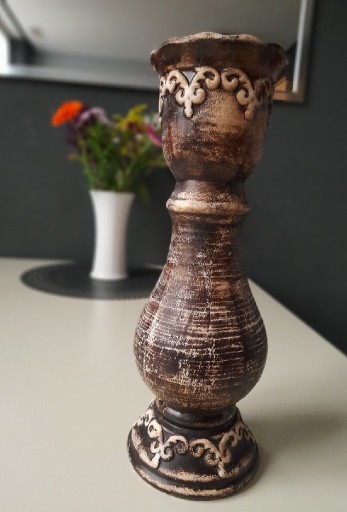 Zdjęcie oferty: Ceramiczny kolumnowy świecznik vintage 