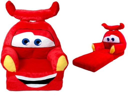 Zdjęcie oferty: Pufa z pluszu czerwony samochód auto krzesełko XL