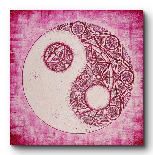Zdjęcie oferty: Obraz akrylowy - Mandala Yin & Yang - 50 x 50 cm -ręcznie malowany