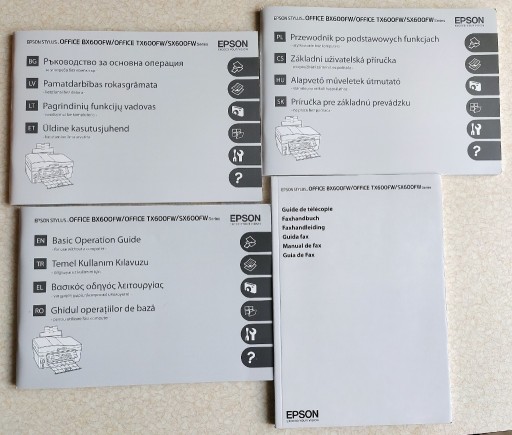 Zdjęcie oferty: Instrukcje obsługi urządzenia Epson SX600FW