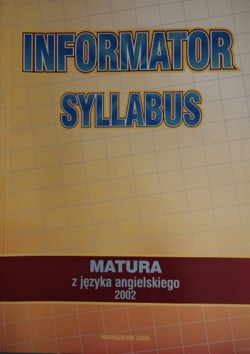 Zdjęcie oferty: Matura z języka angielskiego. Syllabus